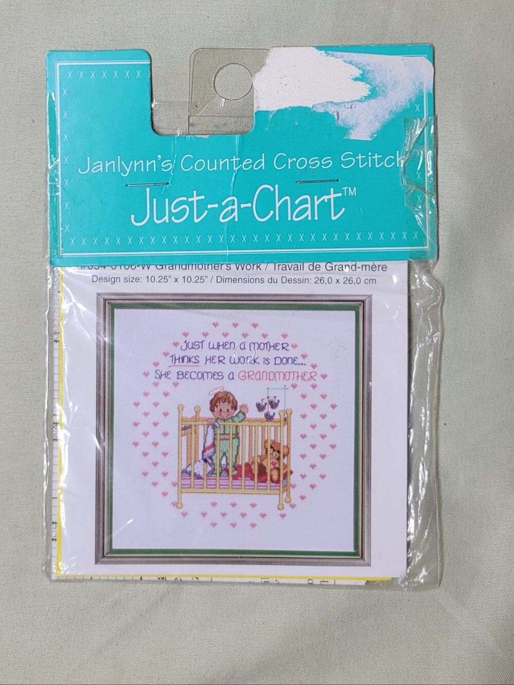 Janlynn Just-a-Chart Counted Cross Stitch Wall Decor - Pink